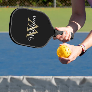 Modern Personalised Monogram Script Pickleball Paddle
