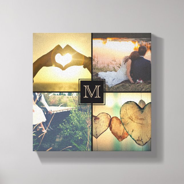 Modern Personalised Monogramed Photo Canvas Print (Front)