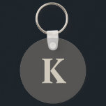 Modern personalised Monogrammed Key Ring<br><div class="desc">This cute keychain featuring your initial on both sides of the keychain with stylish grey colours.
Custom it now to add your initial monogram.</div>