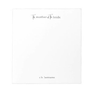 Modern Personalised Mother of the Bride Notepad
