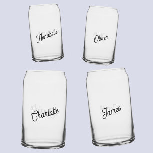 Modern Personalised Name Can Glass
