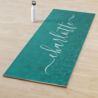 Modern Personalised Name Chic Calligraphy Yoga Mat