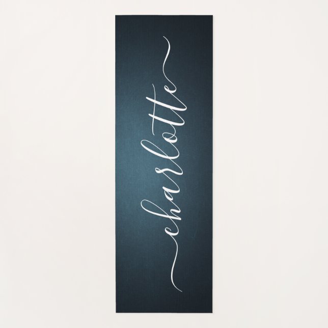 Modern Personalised Name Chic Calligraphy Yoga Mat (Front)