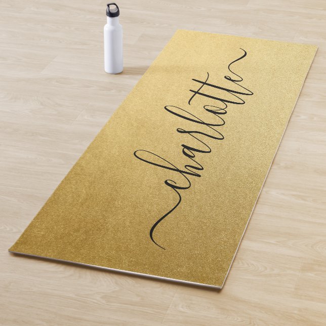 Modern Personalised Name Chic Calligraphy Yoga Mat (In Situ)