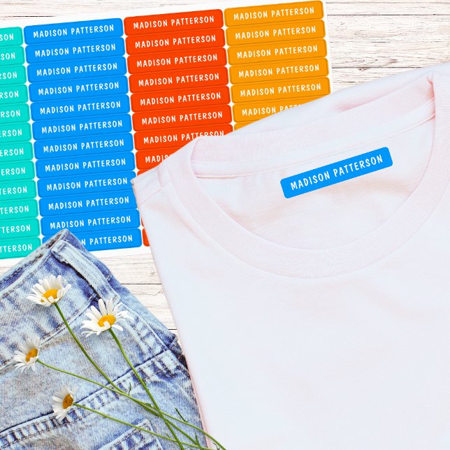 Modern Personalised Name Cyan Blue Orange Yellow (Creator Uploaded)