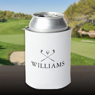 Modern Personalised Name Golf Clubs Can Cooler