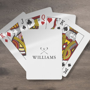 Modern Personalised Name Golf Clubs Playing Cards