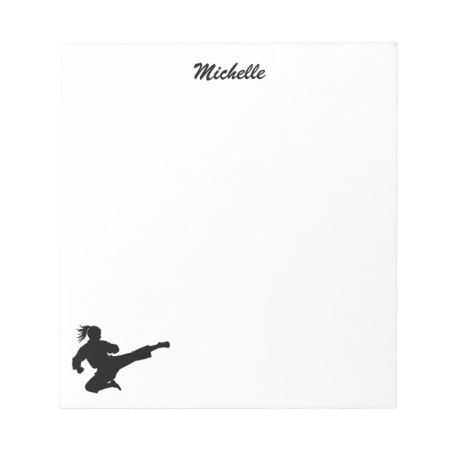 Modern Personalised Name Karate / Taekwondo / judo Notepad (Front)