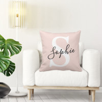 Modern Personalised Name Monogram Pastel Pink