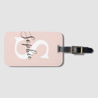 Modern Personalised Name Monogram Pastel Pink