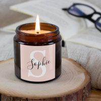 Modern Personalised Name Monogram Pastel Pink