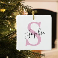 Modern Personalised Name Monogram Pink
