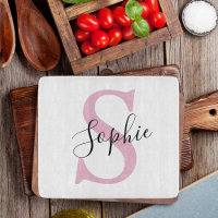 Modern Personalised Name Monogram Pink