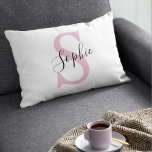 Modern Personalised Name Monogram Pink Decorative Cushion<br><div class="desc">Modern Personalised Name Monogram Pink</div>