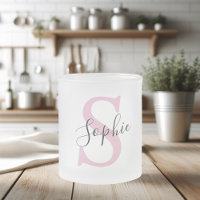 Modern Personalised Name Monogram Pink