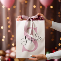 Modern Personalised Name Monogram Pink