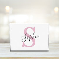 Modern Personalised Name Monogram Pink