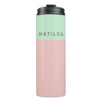 Modern Personalised Name Pink Mint Colour Block 