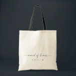 Modern Personalised Name Tote Maid Of Honour<br><div class="desc">This is a modern minimal personalised bridesmaid tote bag. Edit most wording and all colours to make this minimal bridesmaid gift fit your event needs and personal style. Just select "edit using design tool" on toolbar :)</div>
