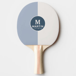 Modern Personalised Name White Blue Ping Pong Paddle