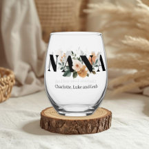 Modern Personalised Nana Floral Gift