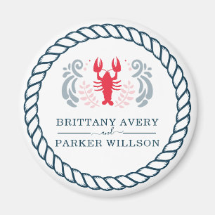 Modern Personalised Nautical Wedding Magnet