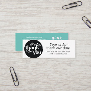 Modern  Personalised Order Circle Thank You Card