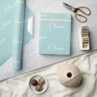 Modern Personalised Pastel Green Script Name