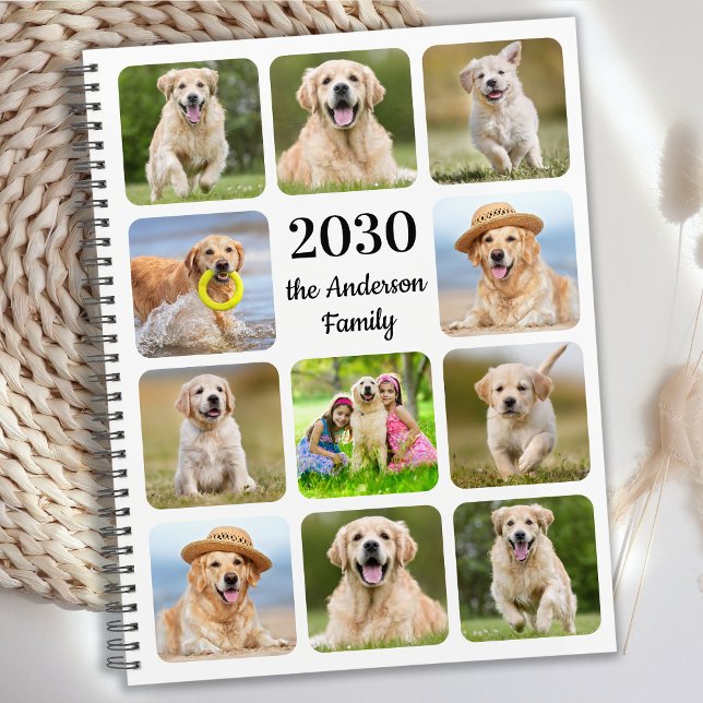Modern Personalised Pet Dog Family Kids Photo Year Planner (Creator Uploaded)