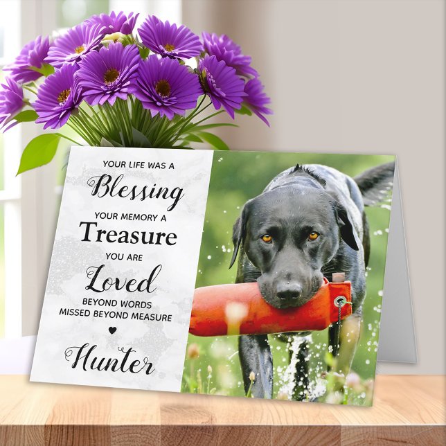 Modern Personalised Pet Photo Dog Loss Sympathy Card (Creator Uploaded)