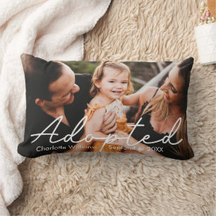 Modern Personalised Photo Adoption Lumbar Cushion