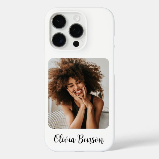 Modern Personalised Photo and Name Create your own Case-Mate iPhone Case (Back)