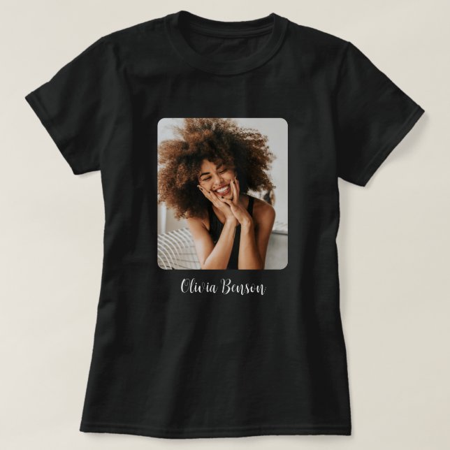 Modern Personalised Photo and Name Create your own T-Shirt (Design Front)