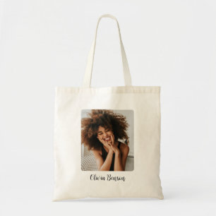 Modern Personalised Photo and Name Create your own Tote Bag