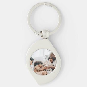 Modern Personalised Photo and Text Key Ring