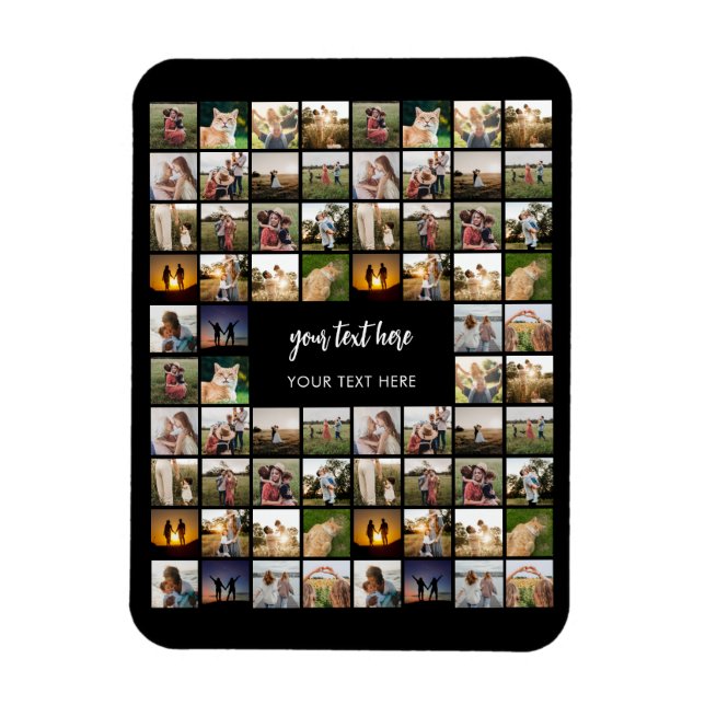 Modern Personalised Photo Collage Magnet (Vertical)