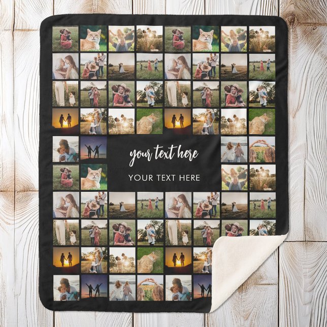 Modern Personalised Photo Collage Sherpa Blanket (Creator Uploaded)