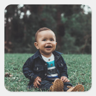 Modern Personalised Photo Custom Square Sticker