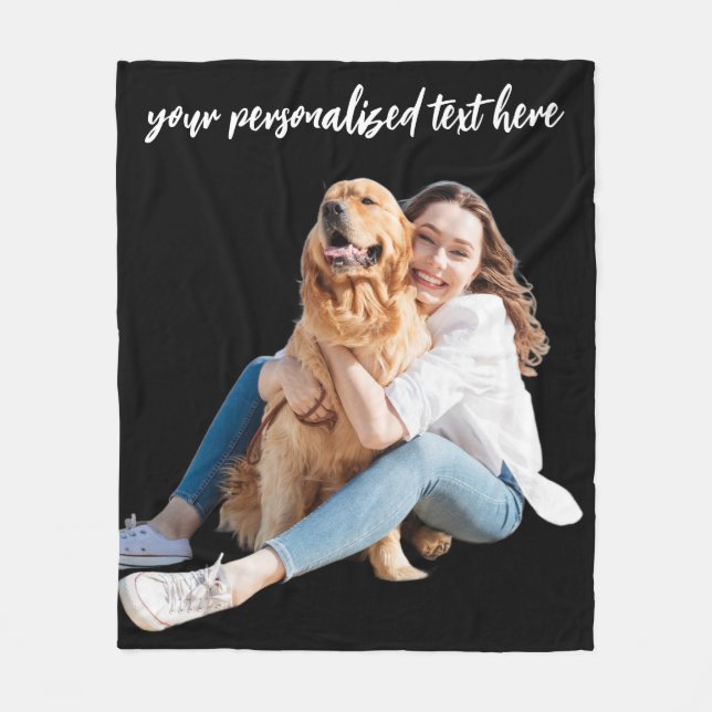 Modern Personalised Photo Fleece Blanket (Front)
