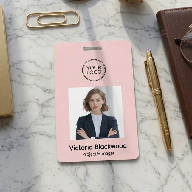 Modern Personalised Photo ID Badge with Logo  (Creator Uploaded)