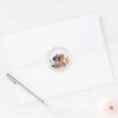 Modern Personalised Photo Just Married Wedding Classic Round Sticker (Envelope)