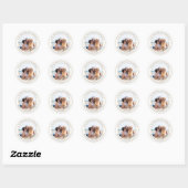 Modern Personalised Photo Just Married Wedding Classic Round Sticker (Sheet)