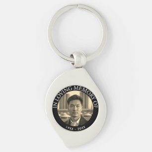 Modern Personalised Photo Memorial Death Key Ring