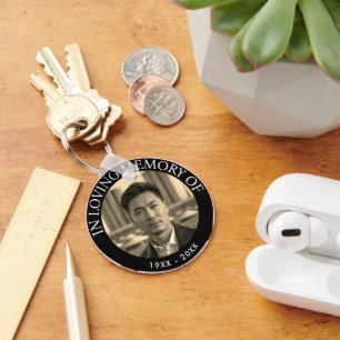 Modern Personalised Photo Memorial Death Key Ring