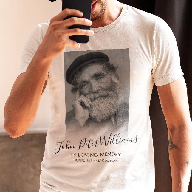 Modern Personalised Photo Memorial Tri-Blend Shirt (Creator Uploaded)