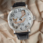 Modern Personalised Photo Name Watch<br><div class="desc">Personalise with a loved one's name and photo to create a unique gift. Designed by Thisisnotme©</div>