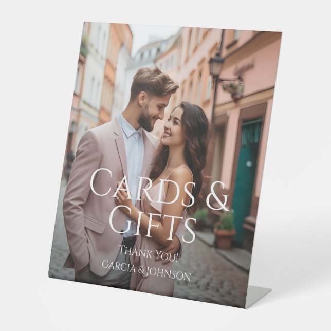 Modern Personalised Photo Pedestal Sign (Front)