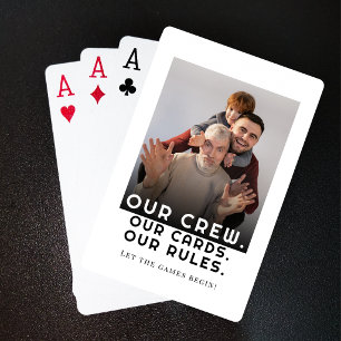 Modern Personalised Photo Playing Family Friends Cards