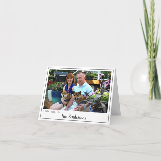 Modern Personalised Photo Stationery Note Card (Front)