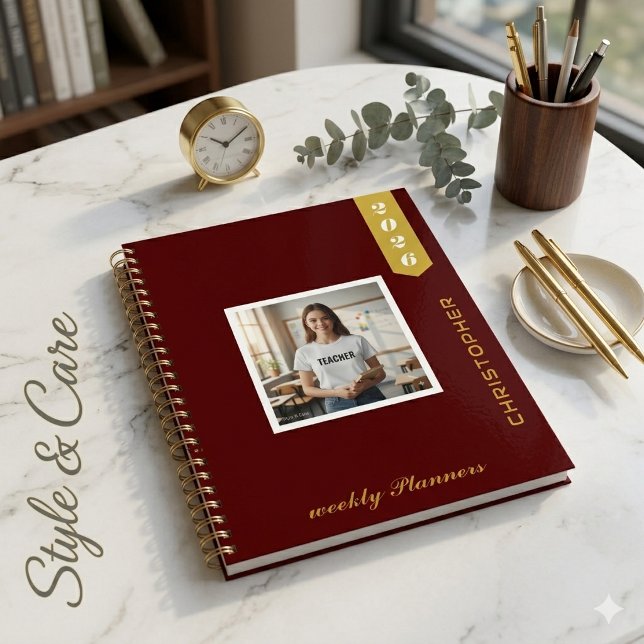 Modern Personalised Photo Text Stylish Planner (Modern Personalized Photo Text Stylish Planner)
